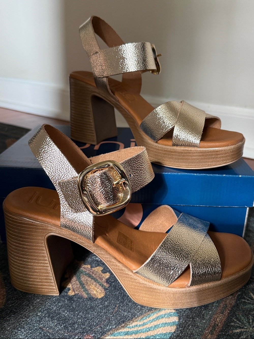 lunita 5644 Metallic Platform Heels EU 40 Like New